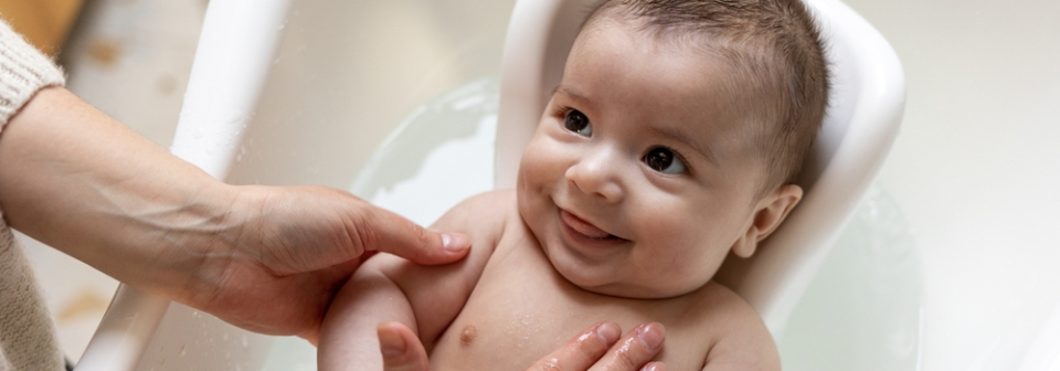 cute baby with mother