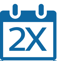 pictograma calendarului &icirc;n care se notează de două ori pe zi