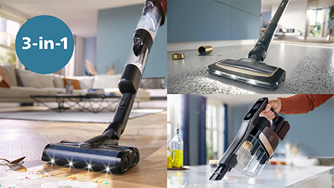 Aspiratorul fără fir Philips AquaTrio cu aspirare şi spălare seria 9000 &icirc;ţi curăţă locuinţa