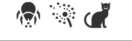 Pictograme pentru acarieni şi păr de animale