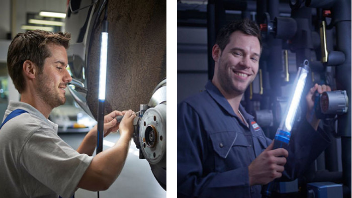 Multivoltage professional lighting tools